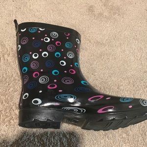 Multi color rain boots